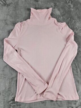 Caslon Pink Turtleneck Long Sleeve Top Size Large Lightweight Layering Shirt